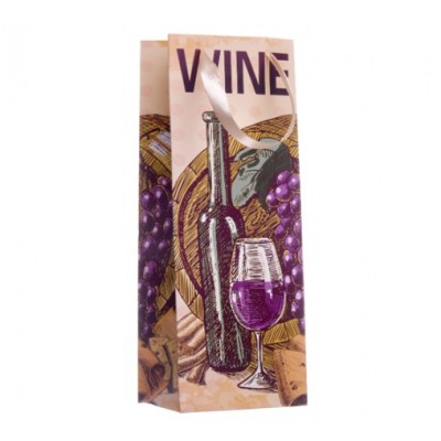 Пакет под бутылку "Present", 12*36*9 см